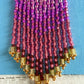 Gradient Pink Beaded Fringe Earrings