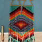 Aztec Rainbow Beaded Fringe Earrings