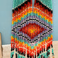 Aztec Rainbow Beaded Fringe Earrings