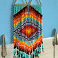 Aztec Rainbow Beaded Fringe Earrings