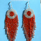 Red Beaded Fringe Earrings