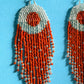 Red Beaded Fringe Earrings