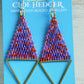 Brass Triangle Woven Earrings