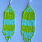 Blue Green Fringe Earrings