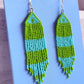 Blue Green Fringe Earrings