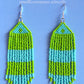 Blue Green Fringe Earrings