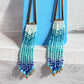 Gradient Sea Beaded Fringe Earrings
