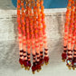 Gradient Sunset Beaded Fringe Earrings