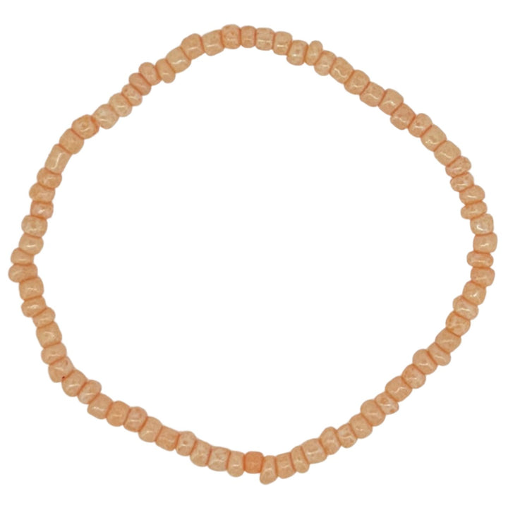 Peachy Keen Bracelet – Soft Peach Glass Seed Bead Bracelet