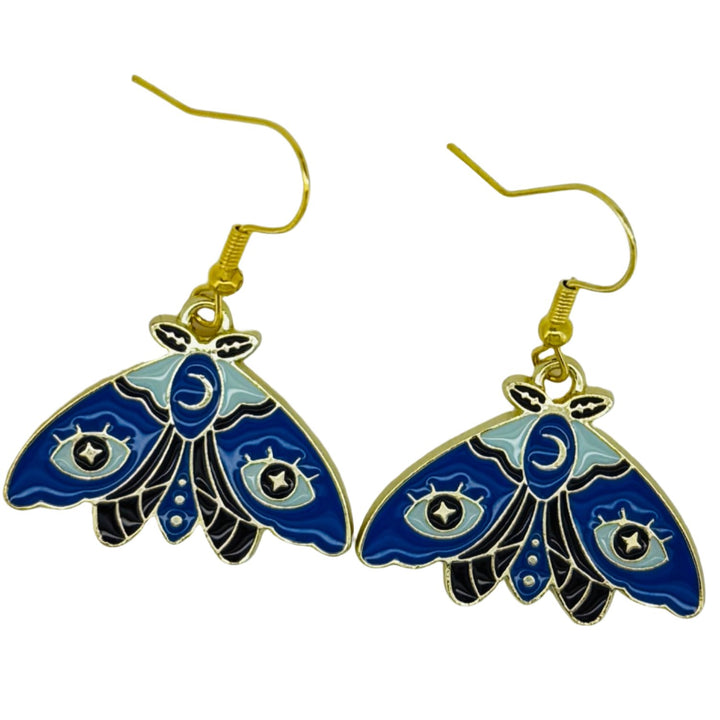 Cosmic Moth Earrings 🌙💙 (Blue Version)