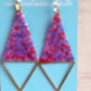 Brass Triangle Woven Earrings