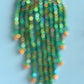 Brass Moth Beaded Fringe Earrings