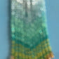 Gradient Aqua Beaded Fringe Earrings