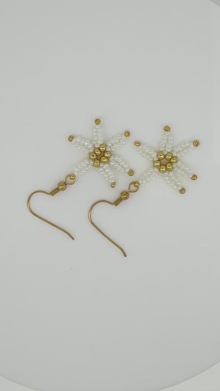 Sparkle Star Earrings – Delicate Beaded Star Earrings