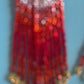 Gradient Red Beaded Fringe Earrings