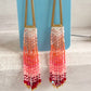 Gradient Sunset Beaded Fringe Earrings